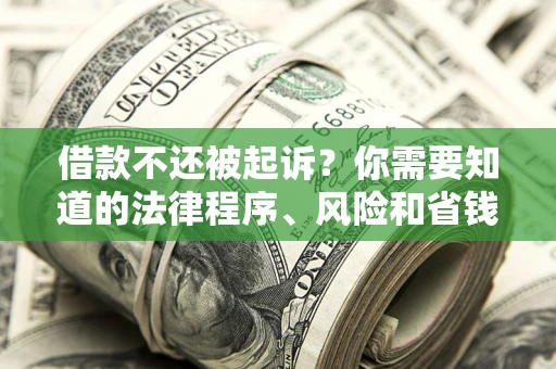 济南借款不还被起诉？你需要知道的法律程序、风险和省钱技巧